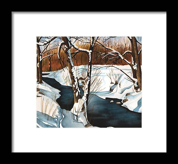 Winter Framed Print featuring the painting Winterscape by Vic Ritchey