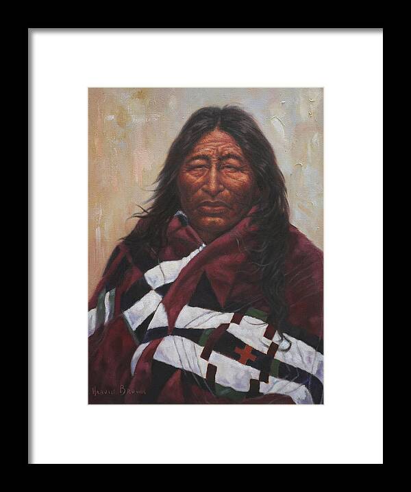 Native American Framed Print featuring the painting Wise One by Harvie Brown