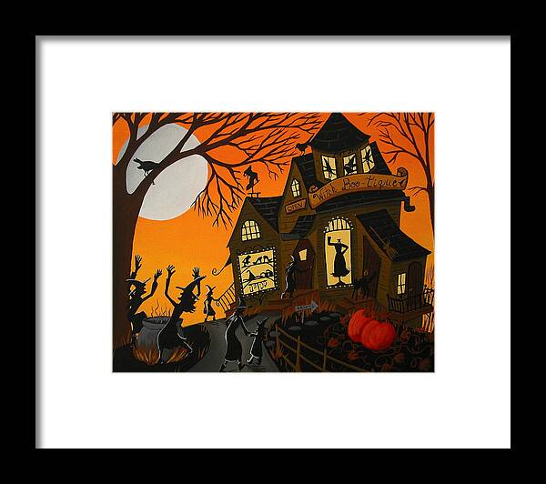 Art Framed Print featuring the painting Witch Bootique by Debbie Criswell