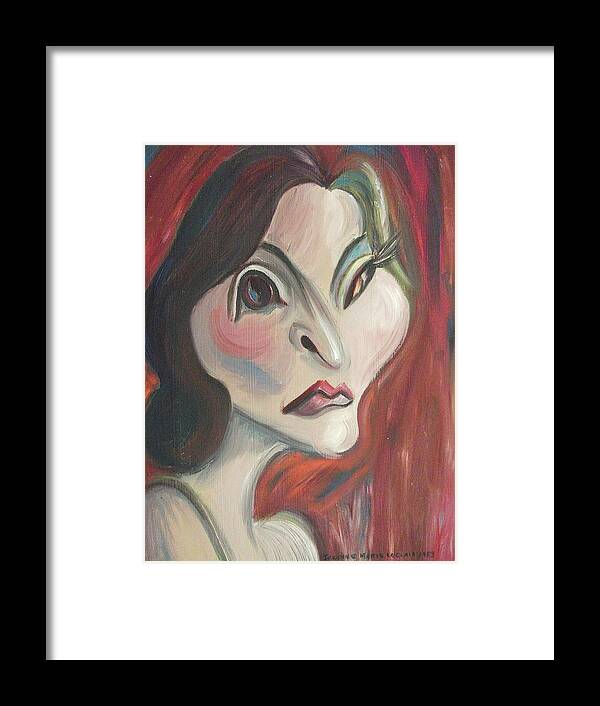 Self Portrait Framed Print featuring the painting Witch by Suzanne Marie Leclair