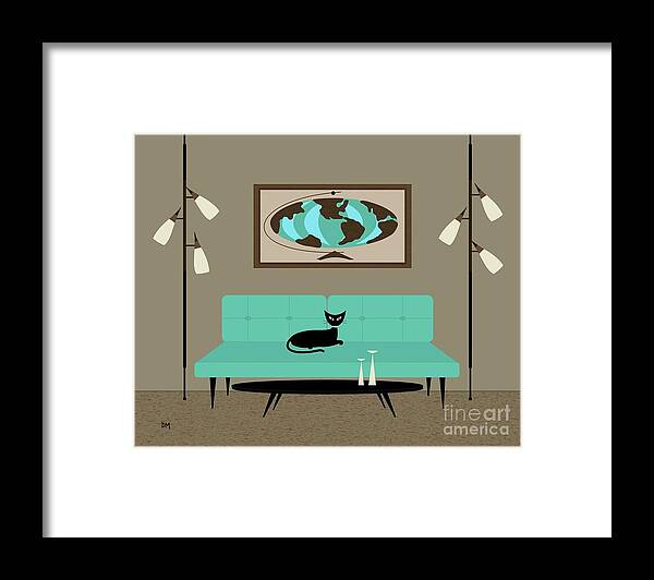 Mid Century Modern Framed Print featuring the digital art Witco World by Donna Mibus