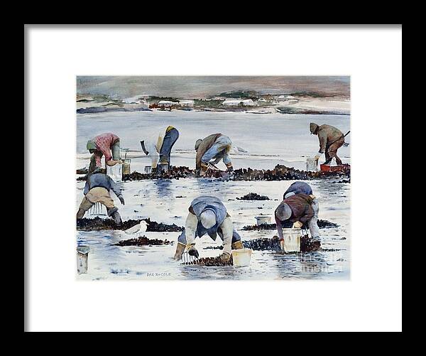 Clam Framed Print featuring the painting Wnter Clam Diggers by Dan McCole