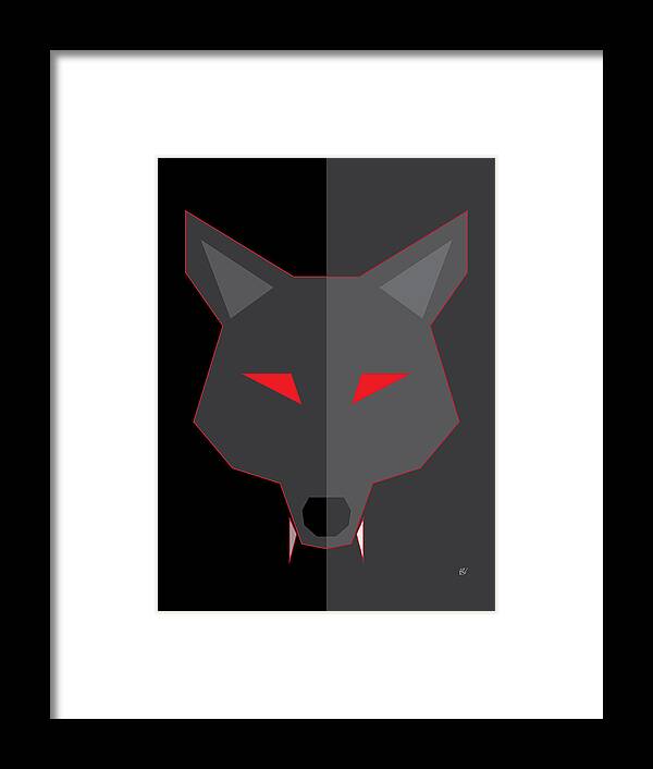 Digital Art Framed Print featuring the digital art Wolf 1 by K Bradley Washburn