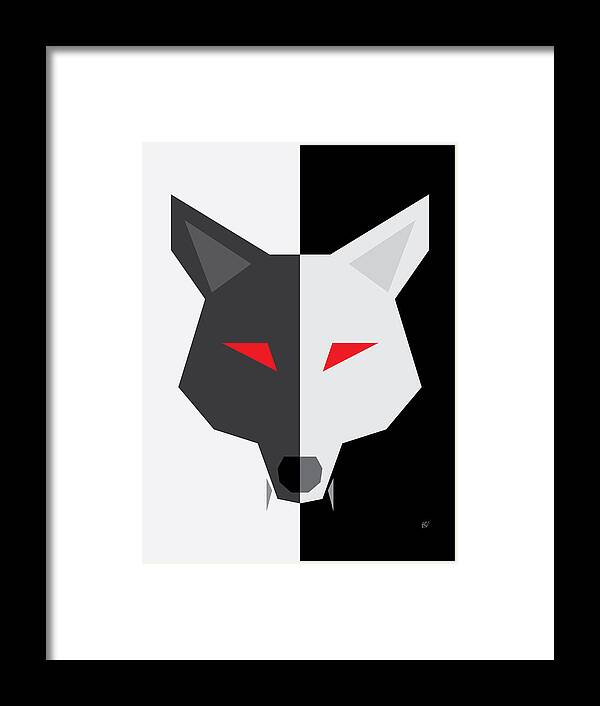 Digital Art Framed Print featuring the digital art Wolf 2 by K Bradley Washburn