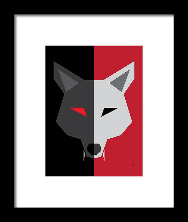 Digital Art Framed Print featuring the digital art Wolf 3 by K Bradley Washburn