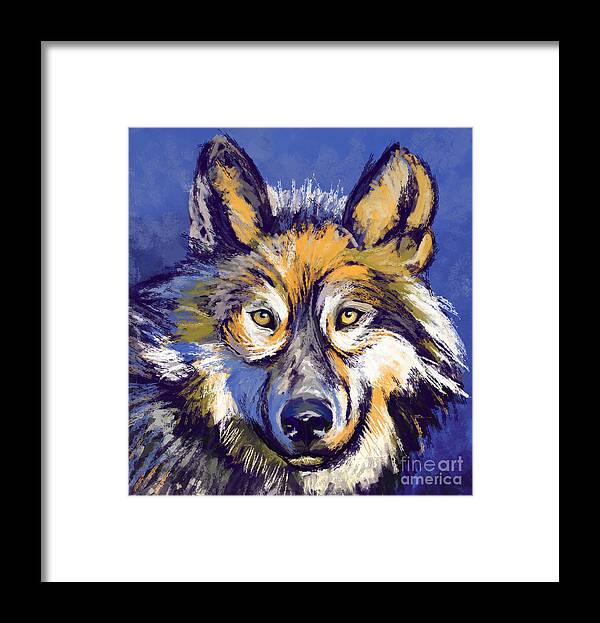 Wolf Framed Print featuring the painting Wolf by Tim Gilliland