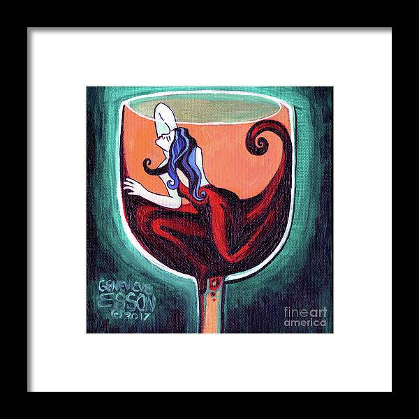 Woman Framed Print featuring the painting Woman In Red by Genevieve Esson