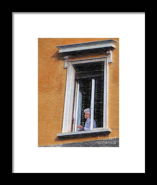 Woman Framed Print featuring the photograph Woman in the Window by Sue Melvin