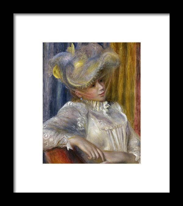 Renoir Framed Print featuring the painting Woman with a Hat by Auguste Renoir