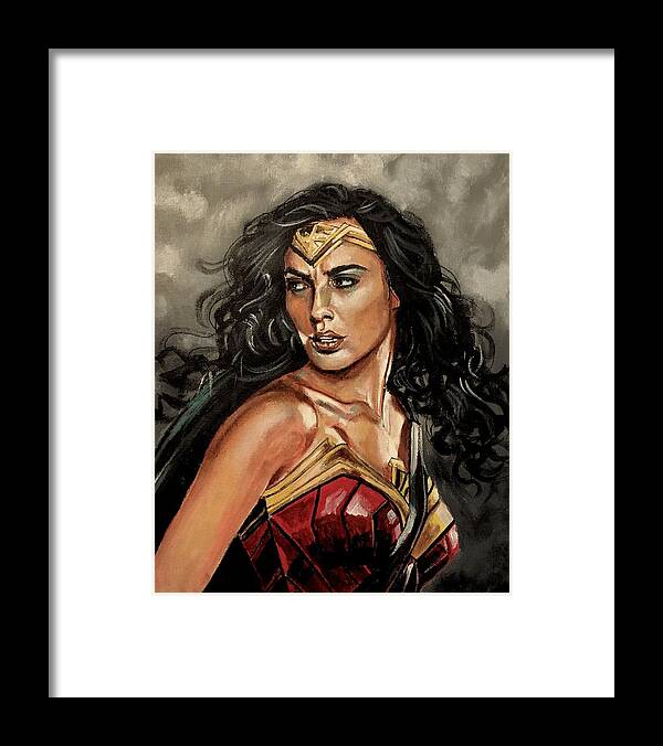Wonder Woman Framed Print featuring the painting Wonder Woman by Joel Tesch