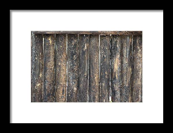 Wooden Wall Framed Print featuring the photograph Wooden Garden Wall by Colleen Cornelius