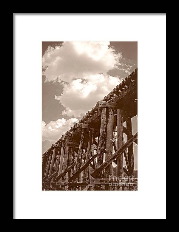 Wooden Train Trestle Framed Print featuring the photograph Wooden Train Trestle  by Imagery by Charly