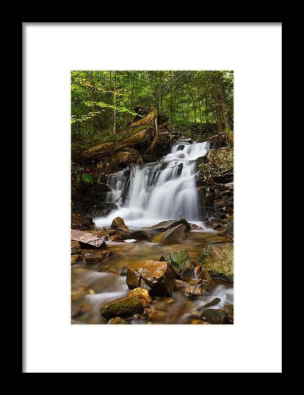 Ct Waterfalls Framed Print featuring the photograph Woodland Falls by Mike Farslow
