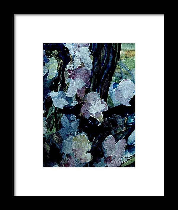 Gouache Abstract Flower Painting Framed Print featuring the painting Woodland Flowers by Nancy Kane Chapman