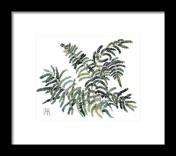 Fern Framed Print featuring the painting Woodland Maiden Fern by Laurie Rohner