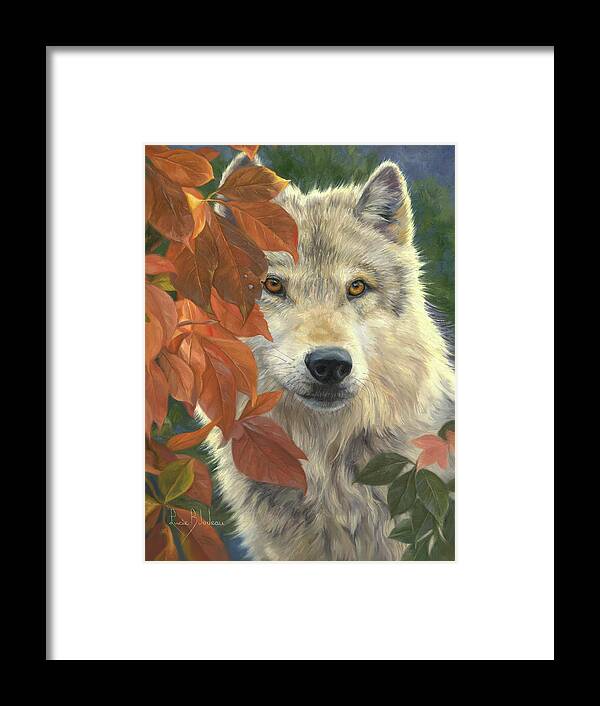 Wolf Framed Print featuring the painting Woodland Prince by Lucie Bilodeau