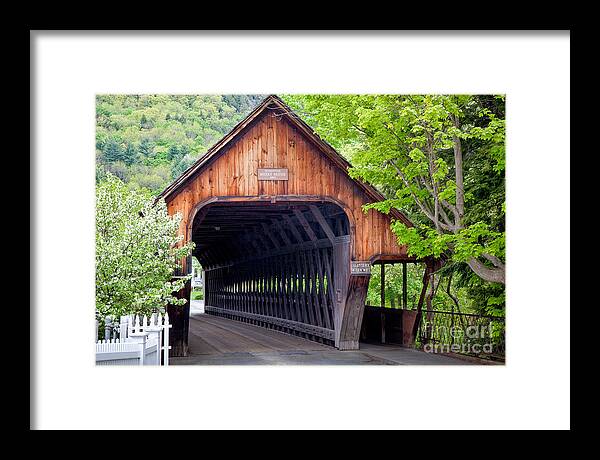 Antique Framed Print featuring the photograph Woodstock Middle Bridge by Susan Cole Kelly