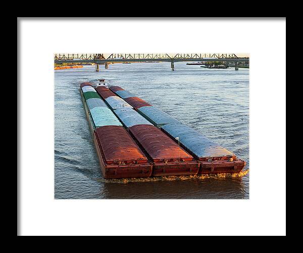 Mississippi River Framed Print featuring the photograph Working the River by Holly Ross
