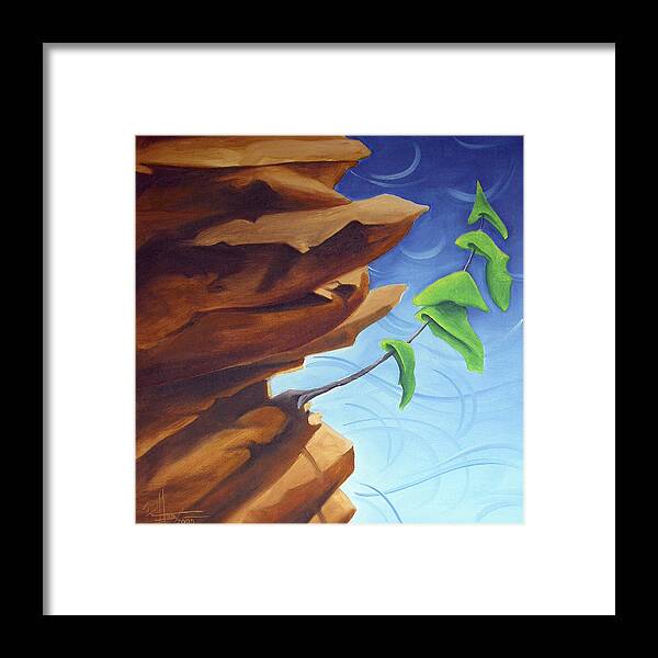 Landscape Framed Print featuring the painting Working Your Way Up by Richard Hoedl