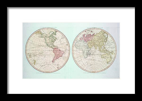 Faden Framed Print featuring the photograph World Map by William Faden by C H Apperson