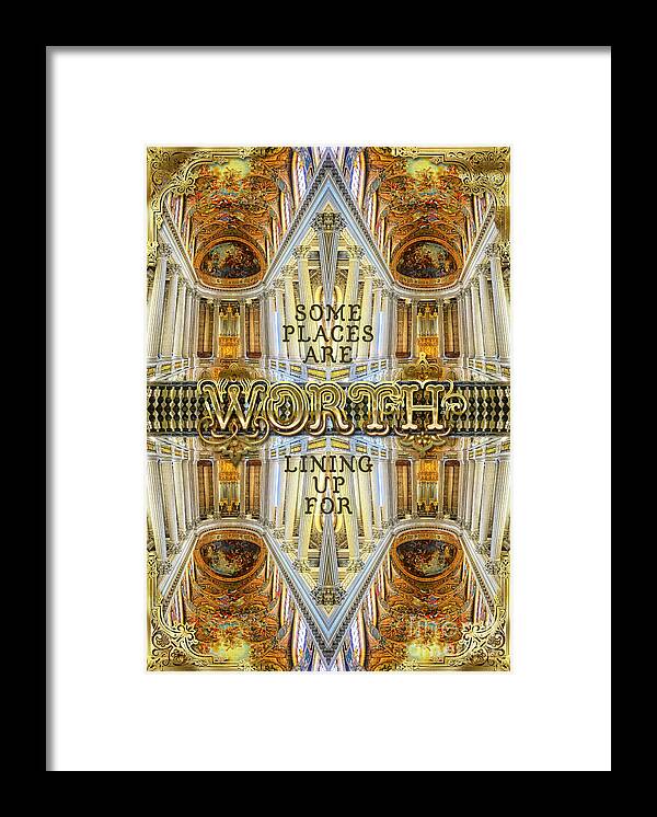 Worth Lining Up For Framed Print featuring the photograph Worth Lining Up For Versailles Palace Chapel Paris by Beverly Claire Kaiya