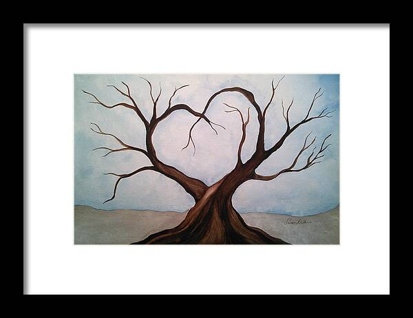 Tree Framed Print featuring the painting Wounded Heart by Susan Nielsen