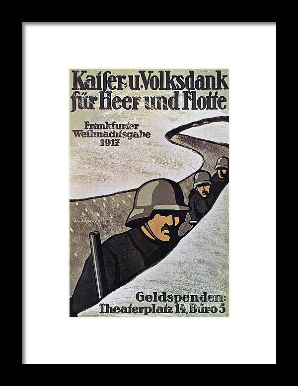  Framed Print featuring the painting Wwi: German Poster, 1917 by Granger