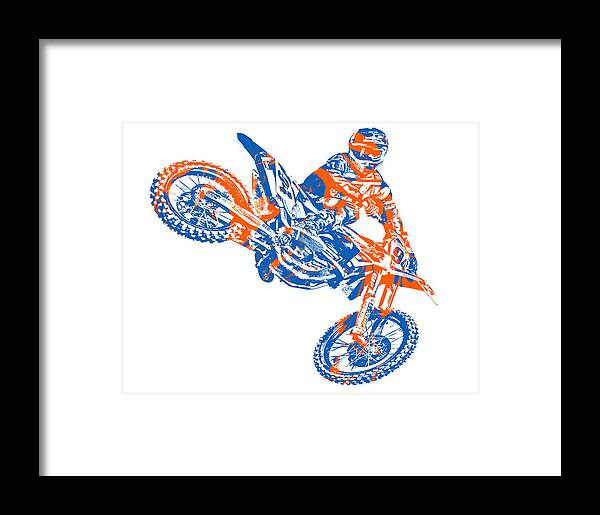X Games Motocross Pixel Art 9 Framed Print