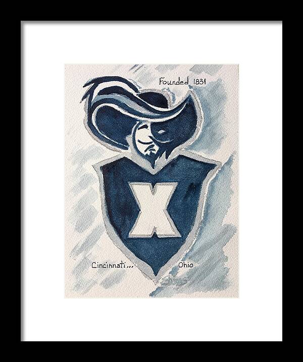 Xu Framed Print featuring the painting Xavier Musketeer by Elaine Duras