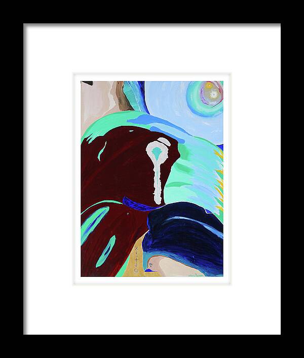 Meditation Framed Print featuring the painting XI-TJO-Exhale by ElReco Ramon