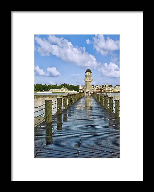 Lighthouse Framed Print featuring the photograph Yacht and Beach Club Lighthouse 02 by Thomas Woolworth
