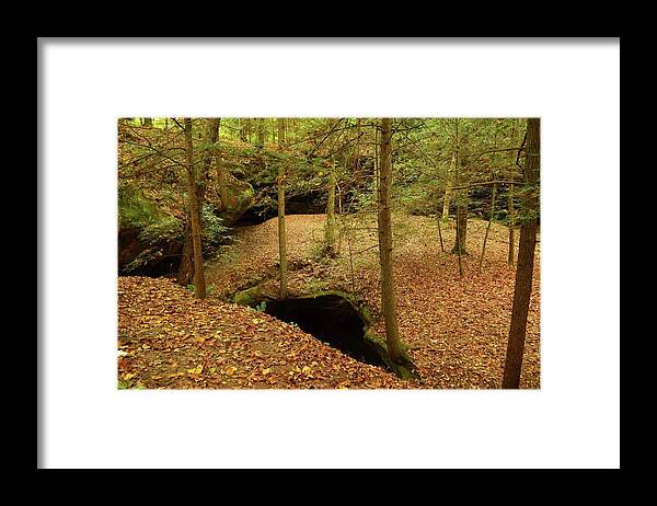 Yahoo Falls Framed Print featuring the photograph Yahoo Falls Park Arch by Stacie Siemsen