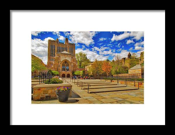 Yale University Framed Print featuring the photograph Yale University Sterling Library II by Susan Candelario