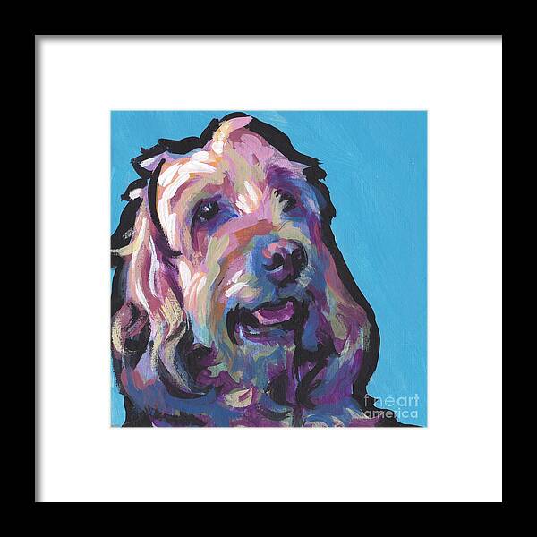 Labradoodle Framed Print featuring the painting Yankee Doodle by Lea S