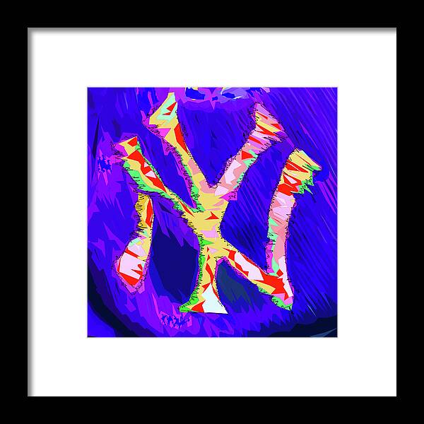 Ny Framed Print featuring the photograph Yankees Logo by C H Apperson