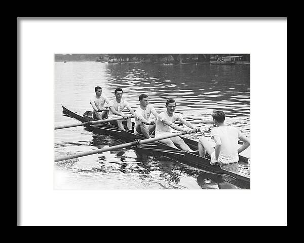 1940s Framed Print featuring the photograph Yanks And Brits Race On Thames by Underwood Archives