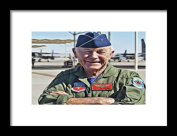Chuck Yeager Framed Print featuring the painting Yeager by Harry Warrick