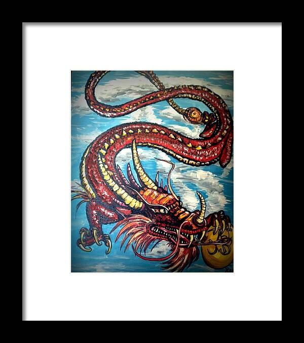 Dragon Framed Print featuring the painting Year Of The Dragon by Alexandria Weaselwise Busen