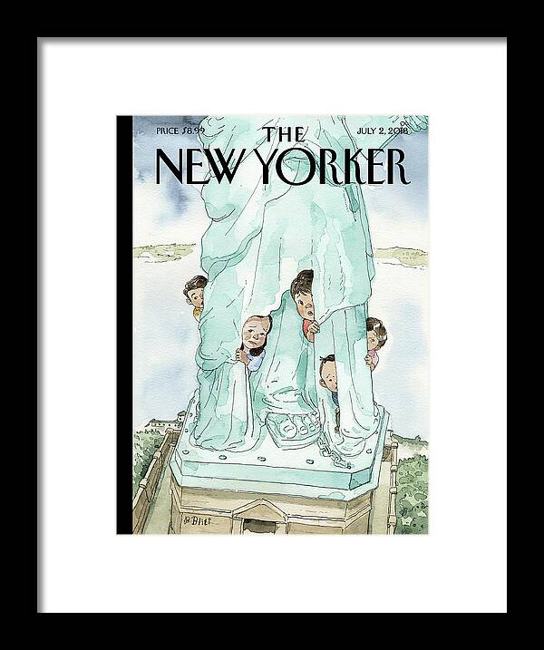 Yearning To Breathe Free Framed Print featuring the painting Yearning to Breathe Free by Barry Blitt