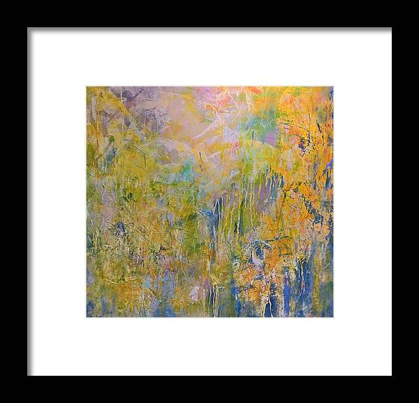 Yellow Abstract Framed Print featuring the painting Yellow Abstract by Robert Anderson