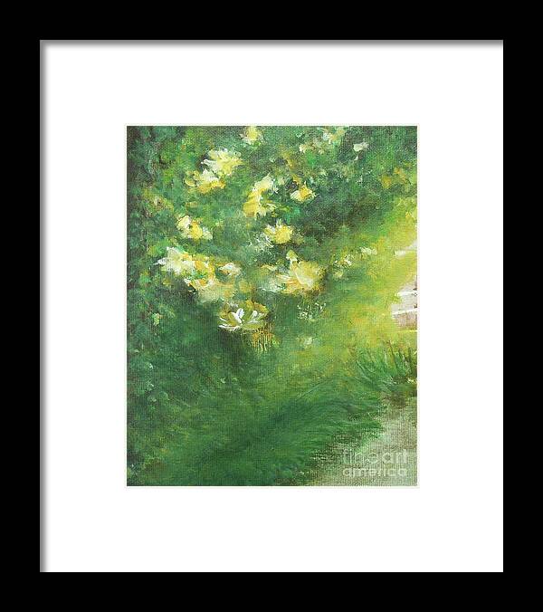 Abstract Framed Print featuring the painting Yellow and White by Jane See