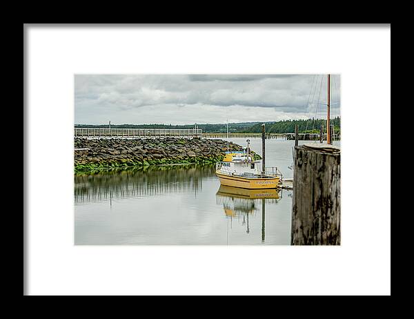 Bandon Framed Print featuring the photograph Yellow Boat by Joan Baker
