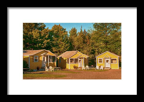 Bar Harbor Framed Print featuring the photograph Yellow Cabins by Mick Burkey