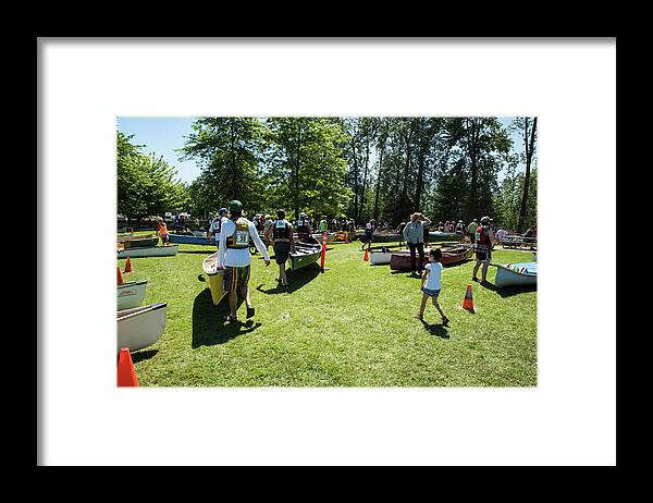 Yellow Canoe Is Ready Framed Print featuring the photograph Yellow Canoe Is Ready by Tom Cochran