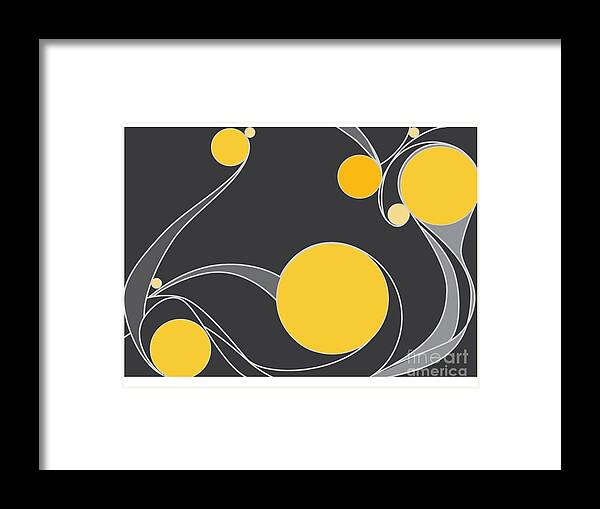 Yellow Circles Framed Print featuring the digital art Yellow Circles Abstract Design by Patricia Awapara