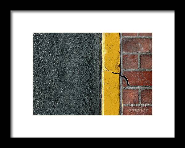 Abstract Framed Print featuring the photograph Yellow Curb by Dan Holm