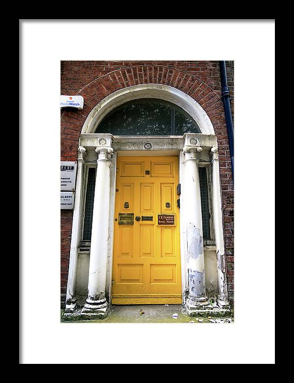 Yellow Irish Door Framed Print featuring the photograph Yellow Irish Door by John Rizzuto