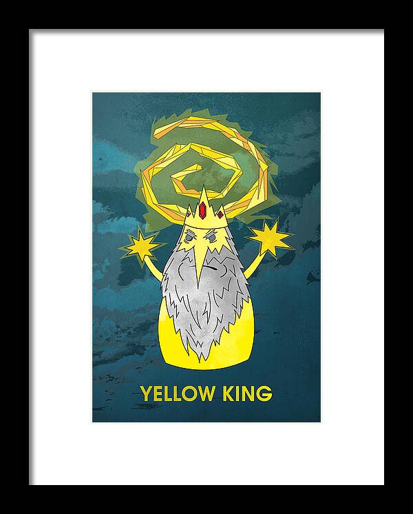 Yellow King Framed Print featuring the digital art Yellow King True Detective Adventure Time by IamLoudness Studio