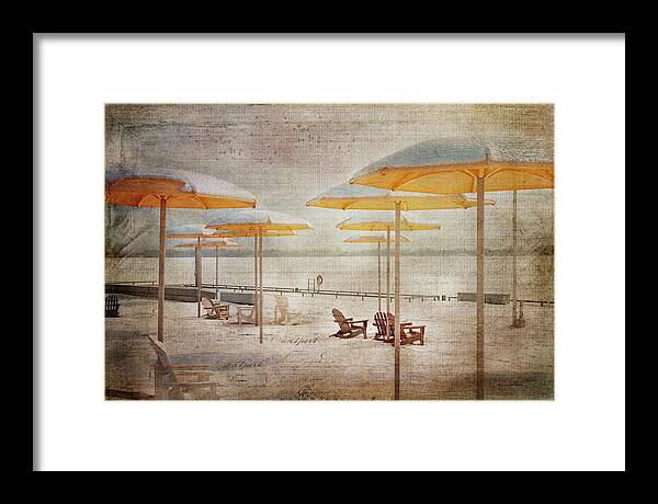 Toronto Framed Print featuring the digital art Yellow Parasols in Light by Nicky Jameson