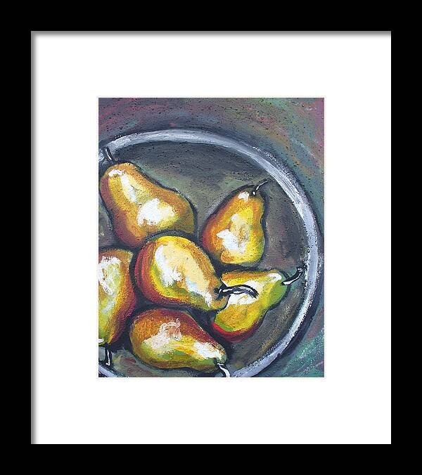 Pears Framed Print featuring the painting Yellow Pears by Sarah Crumpler